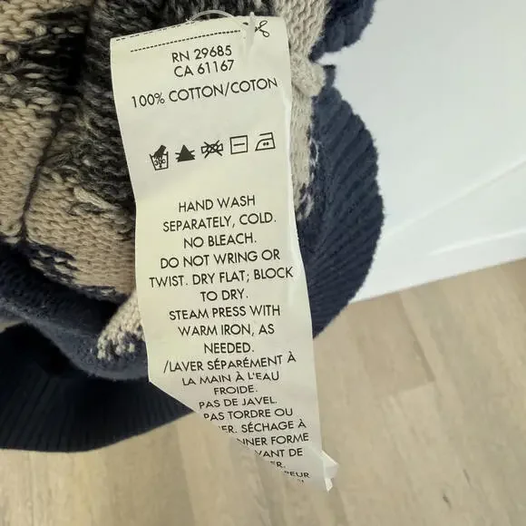 Pendleton XXL Navy Blue Cotton Cardigan Sweater with Geometric Aztec Pattern - Picture 3 of 5